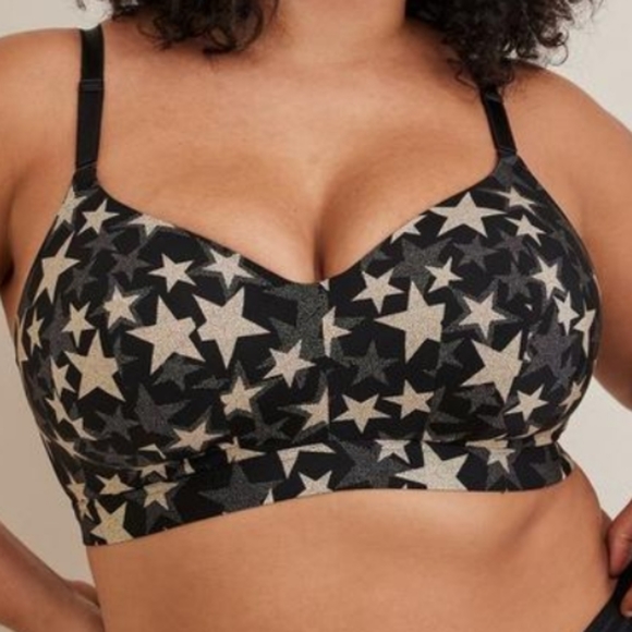 Torrid Wire-Free Lightly Lined Stars Print  Bra - Picture 5 of 16